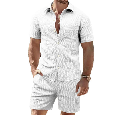 Casual Short-sleeved Shirt And Shorts Two-piece Set