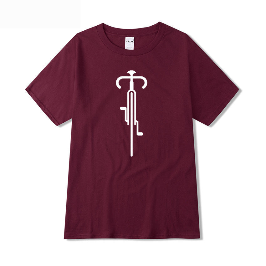 Men's Light Blue Graphic T-Shirt with Unique Bicycle Design – Comfortable, Modern & Stylish