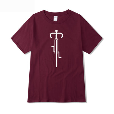 Men's Light Blue Graphic T-Shirt with Unique Bicycle Design – Comfortable, Modern & Stylish