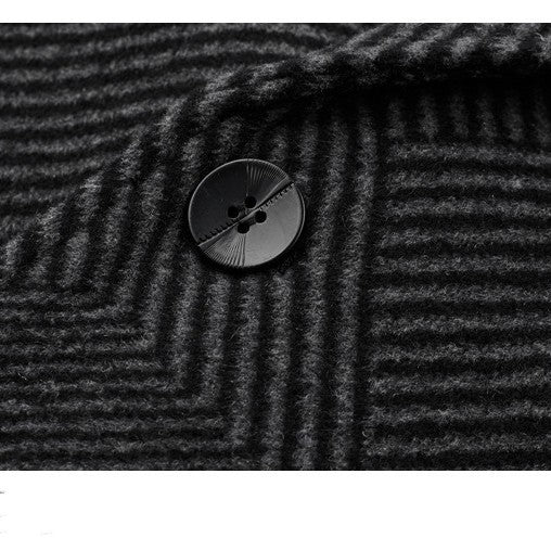 Men's Stylish Houndstooth Pattern Overcoat
