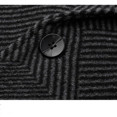 Men's Stylish Houndstooth Pattern Overcoat