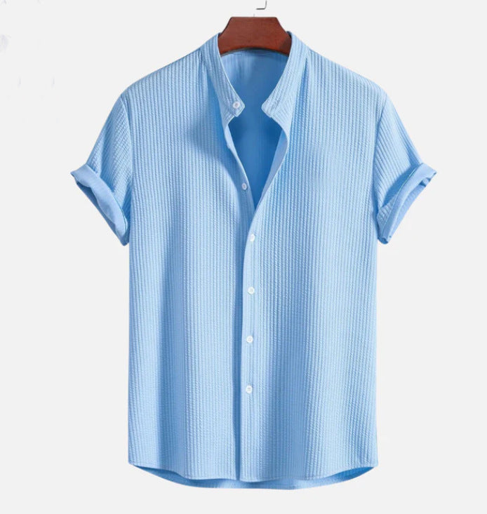 Men's Casual Short-Sleeve Button-Down Shirt – Lightweight, Stylish, & Breathable