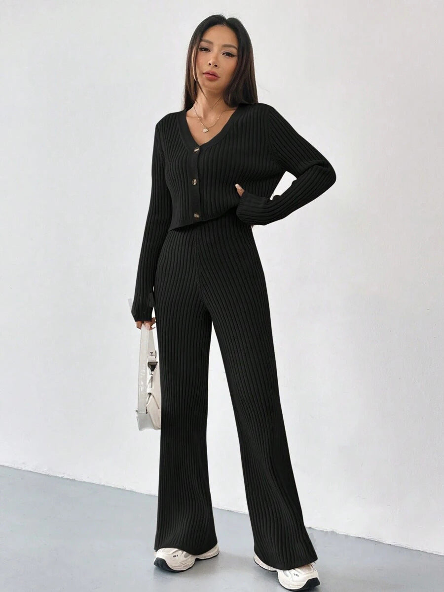 Lauren Lounge Knitted Two-piece Bootcut Set