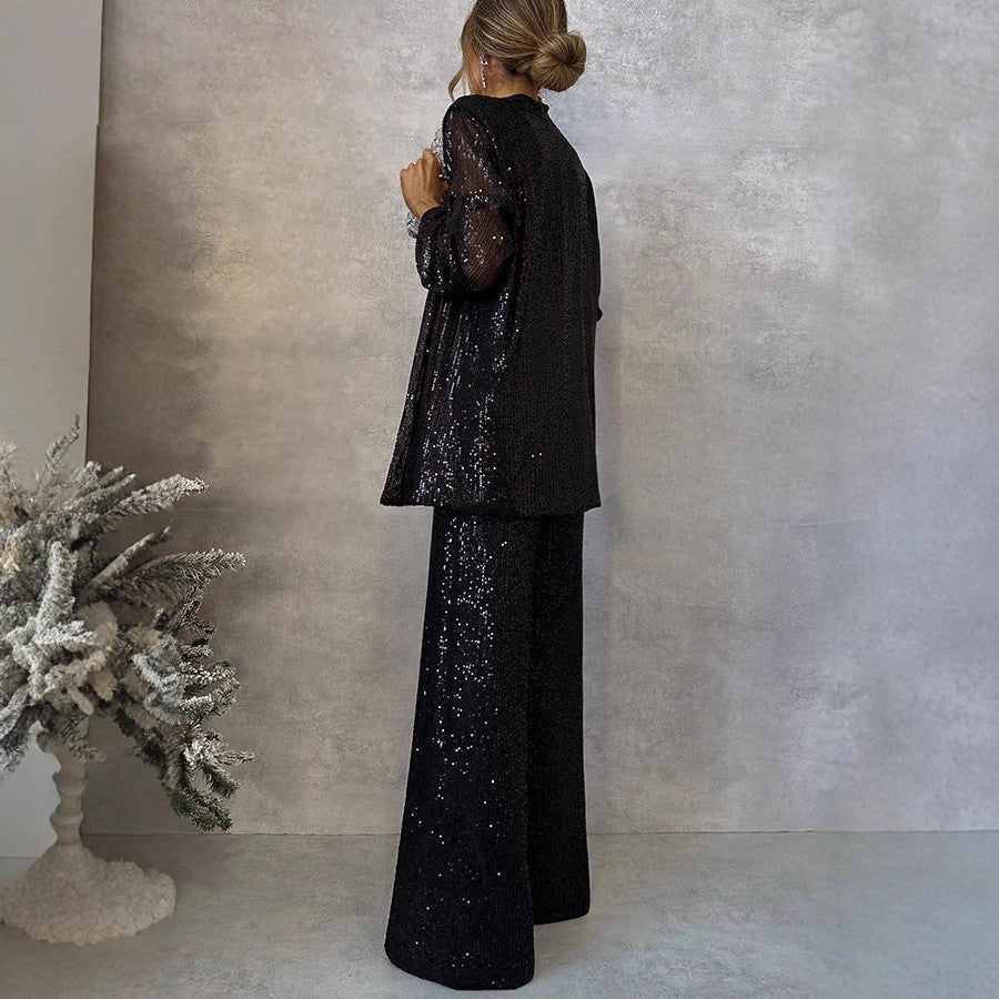 Two-piece Sequin Pants Set