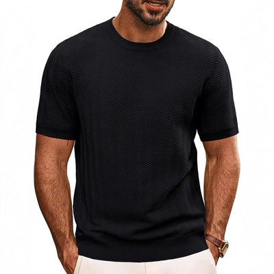 Men's Summer Hollow Breathable Sweater Solid Color T-shirt