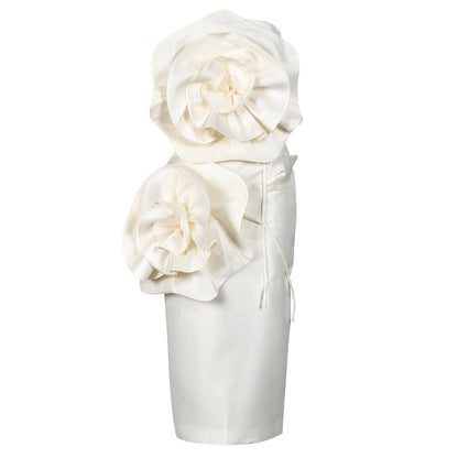 Large Flower Stitching Sleeveless Dress