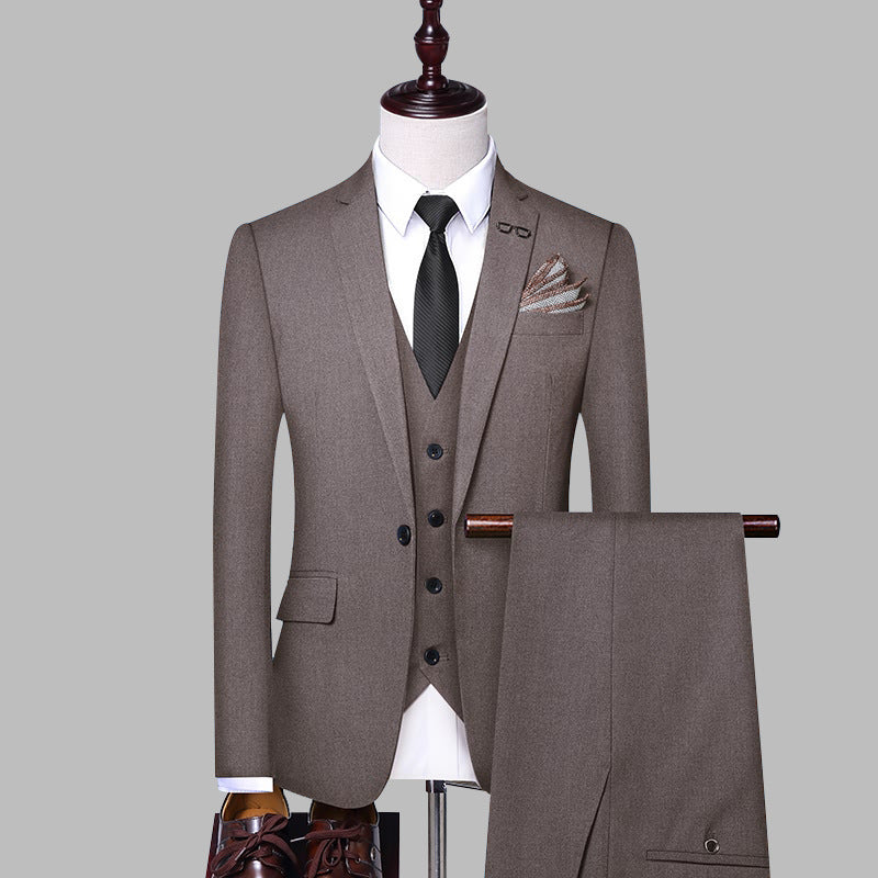 Men's Classic Three-Piece Suit - Customizable Colors & Sizes