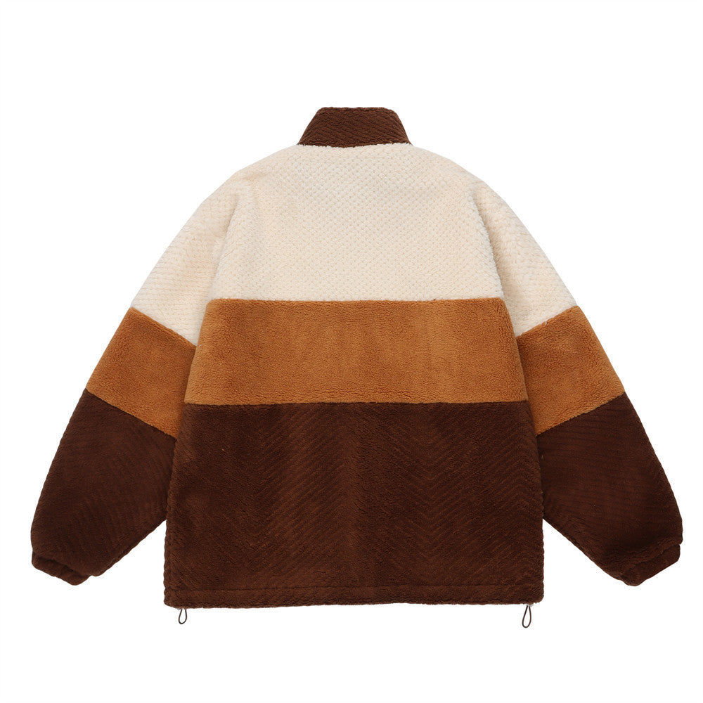 Men's Color Block Sherpa Fleece Jacket