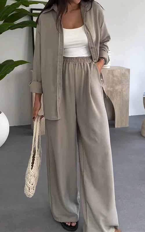 Lucia Loose Top And Wide Leg Pants Set