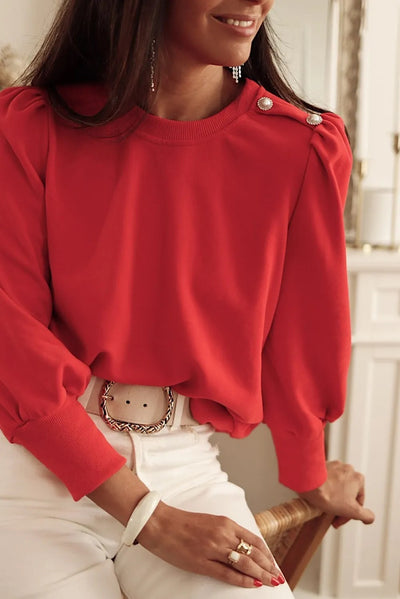 Button Detail Long Sleeved Top