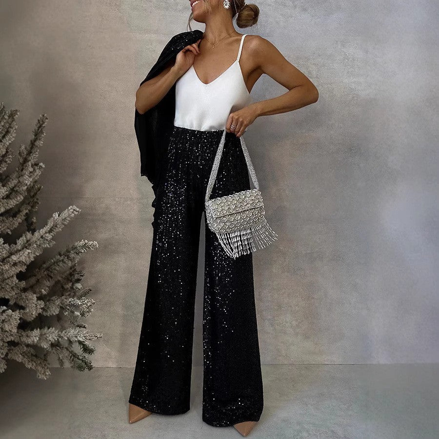 Two-piece Sequin Pants Set