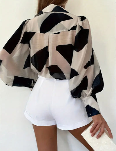 Pauline Print Long Sleeve Shirt