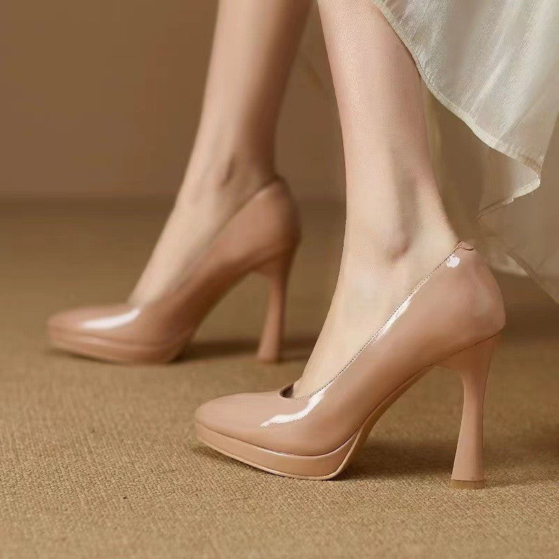 Platform Patent Leather Pumps