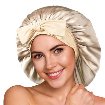 Stretch Ribbon Bowknot Silk Bonnet
