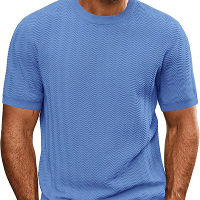 Men's Summer Hollow Breathable Sweater Solid Color T-shirt