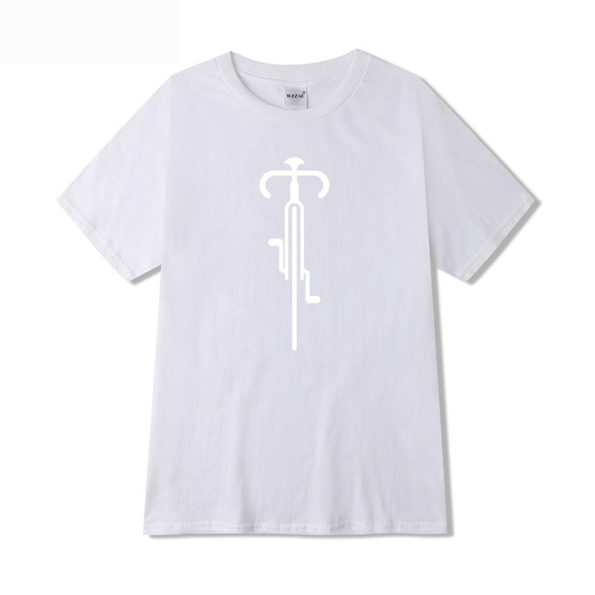 Men's Light Blue Graphic T-Shirt with Unique Bicycle Design – Comfortable, Modern & Stylish