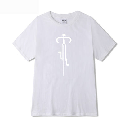 Men's Light Blue Graphic T-Shirt with Unique Bicycle Design – Comfortable, Modern & Stylish