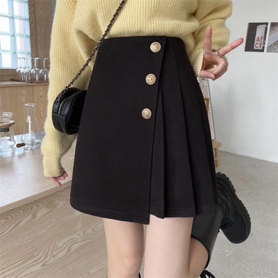Side Pleats A-line Skirt