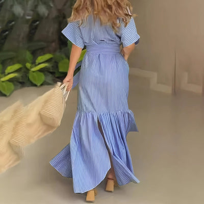 Striped Button Down Maxi Dress
