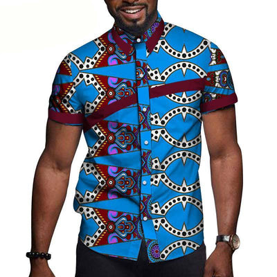 African Men’s Printed Short Sleeve T-Shirt – Vibrant Cultural Fashion