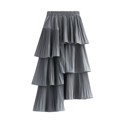 Asymmetric Pleated Skirt