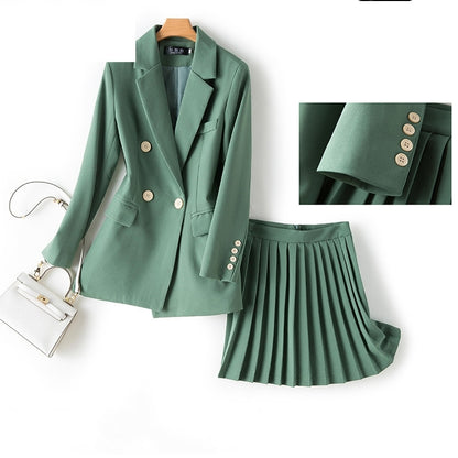 Pleated Skirt Suit Two-piece Set