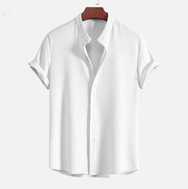 Men's Casual Short-Sleeve Button-Down Shirt – Lightweight, Stylish, & Breathable