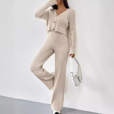 Lauren Lounge Knitted Two-piece Bootcut Set