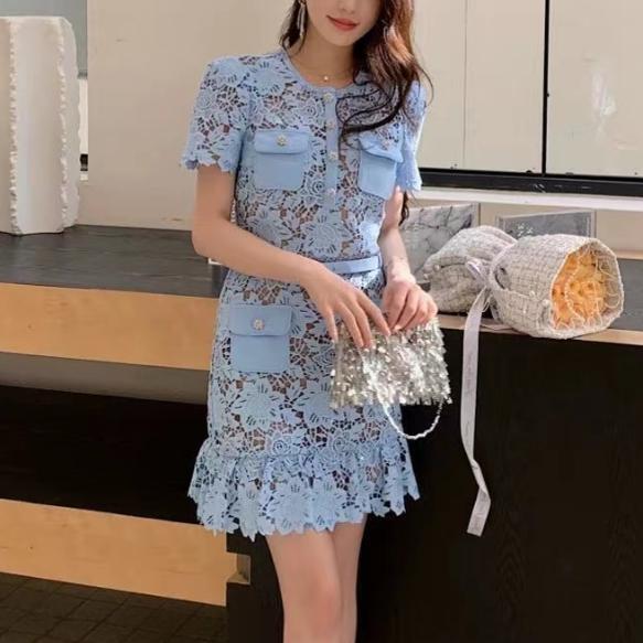 Darling Light Blue Lace Dress