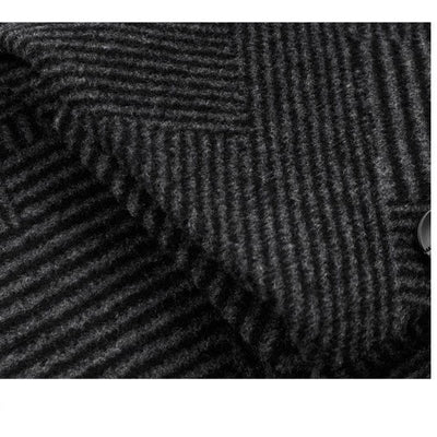Men's Stylish Houndstooth Pattern Overcoat