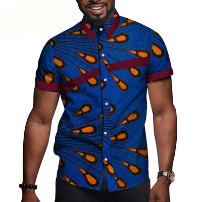 African Men’s Printed Short Sleeve T-Shirt – Vibrant Cultural Fashion