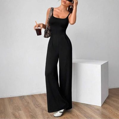 Cross Strap Backless Wide-leg Jumpsuit