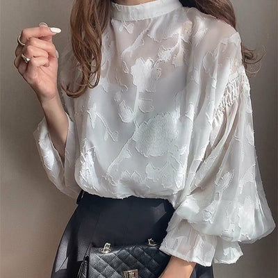 Sophia Lantern Sleeve Blouse