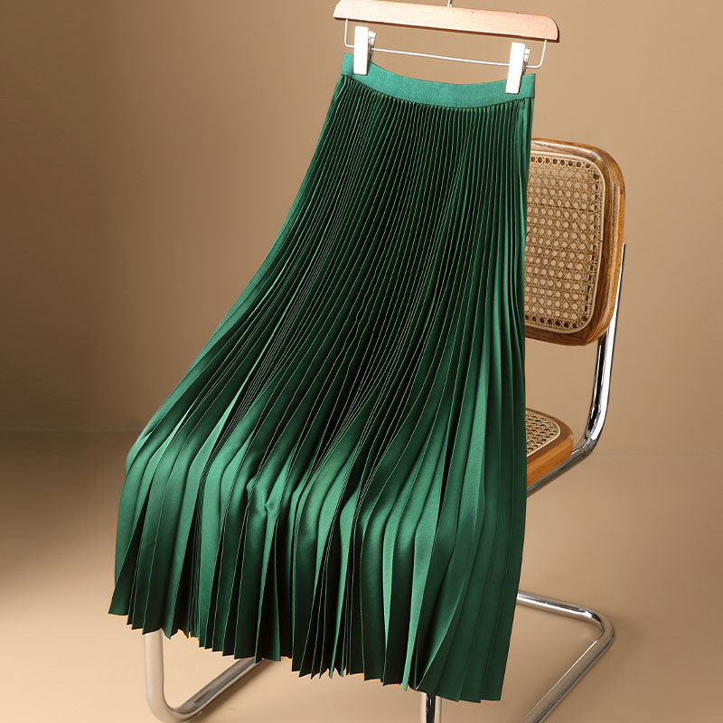 Satin Pleated Skirt