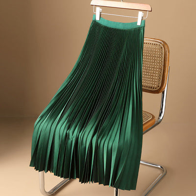 Satin Pleated Skirt