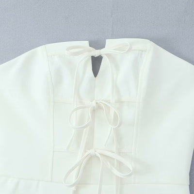 Tube Top Bow Pleated Dress