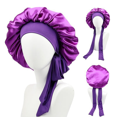 Stretch Ribbon Bowknot Silk Bonnet