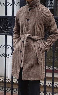Luxurious Men's Wool Blend Belted Overcoat – Classic and Cozy