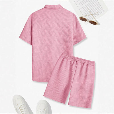 Casual Short-sleeved Shirt And Shorts Two-piece Set