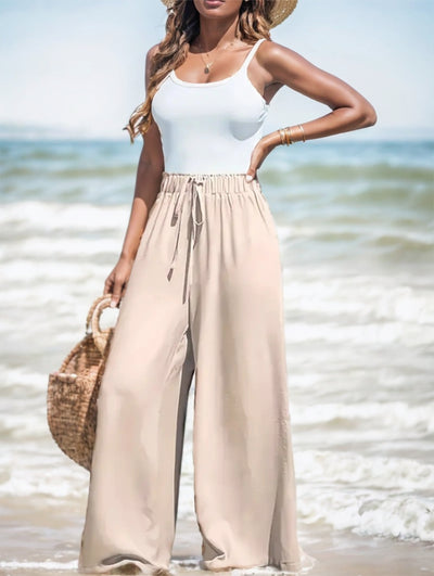 High-waisted Loose Wide-leg Pants