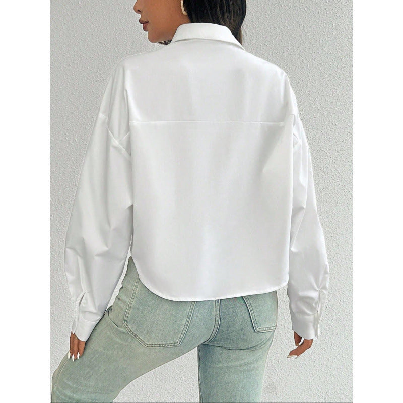 Gracie Crop White Shirt