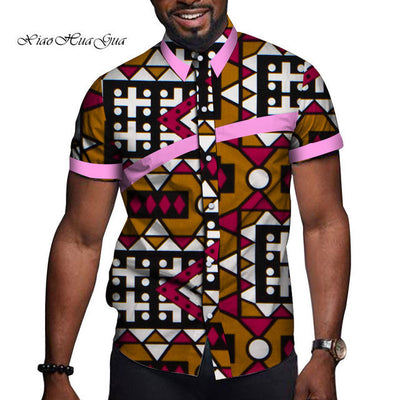 African Men’s Printed Short Sleeve T-Shirt – Vibrant Cultural Fashion