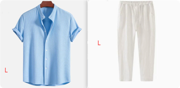 Men's Casual Short-Sleeve Button-Down Shirt – Lightweight, Stylish, & Breathable
