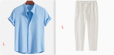Men's Casual Short-Sleeve Button-Down Shirt – Lightweight, Stylish, & Breathable