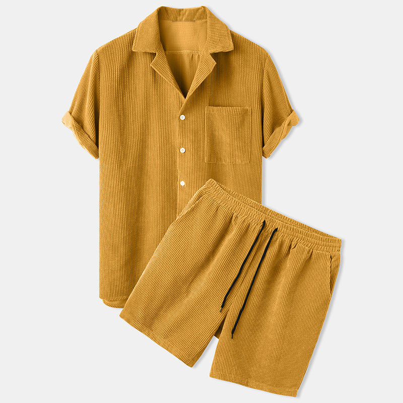 Men's Casual Loungewear Set – Soft, Comfortable, Versatile Shorts & Shirt