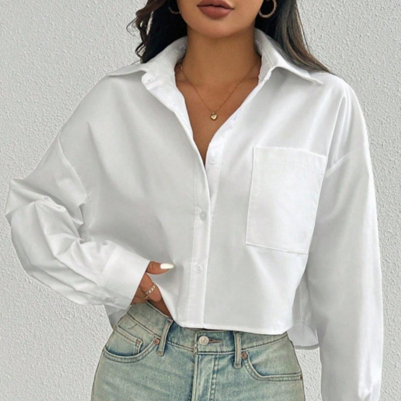 Gracie Crop White Shirt