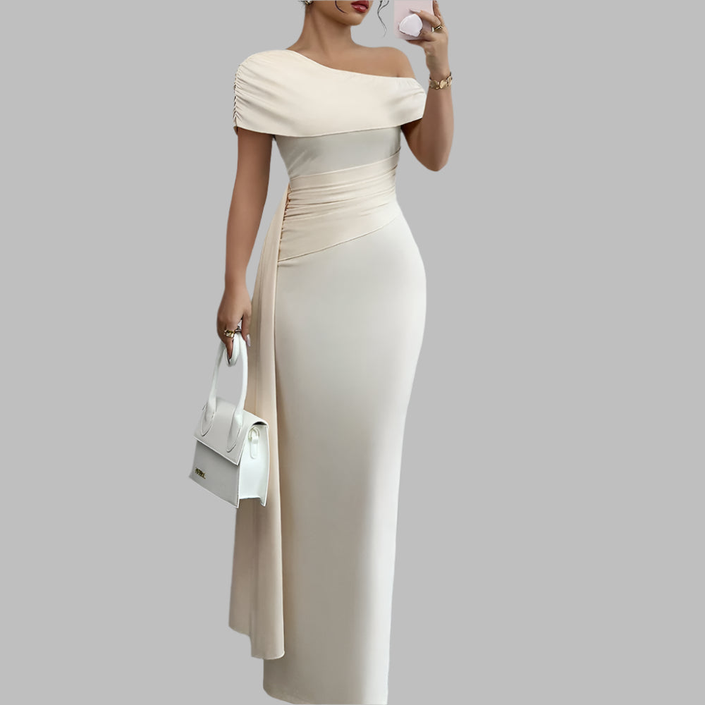Strapless Solid Color Sleeveless Sheath Dress