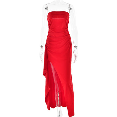 Strapless Split Long Dress