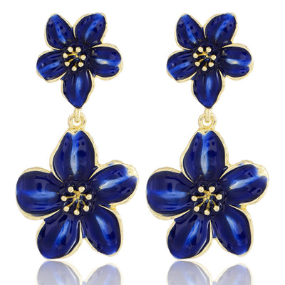 Drop Oil Camellia Earrings
