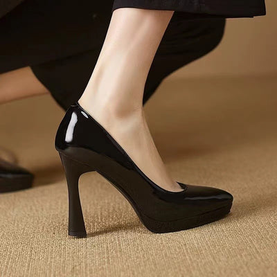 Platform Patent Leather Pumps